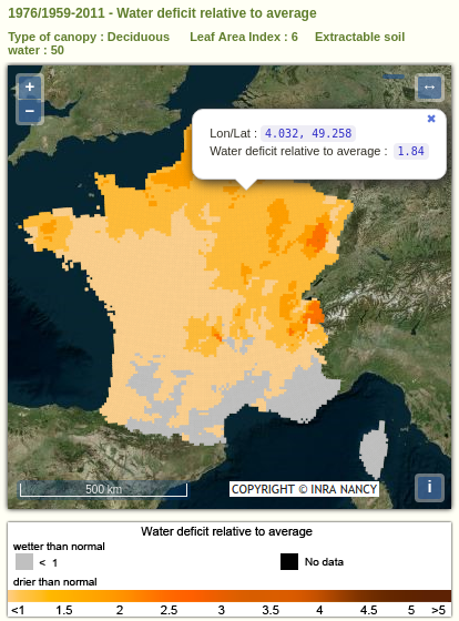 Drought indicators map example